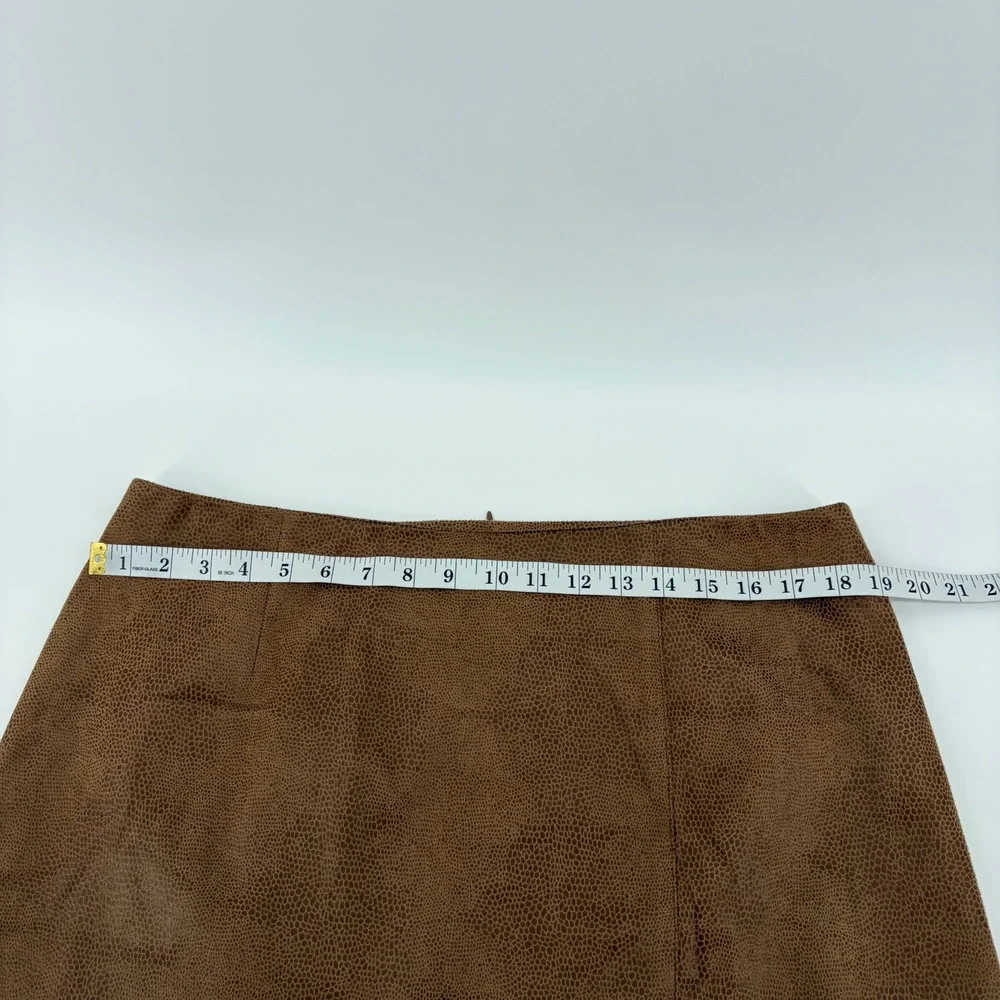 Ruby Rd Womens 16 Brown Skirt Faux Suede‎ Snake Print Pencil Knee Length Lined
